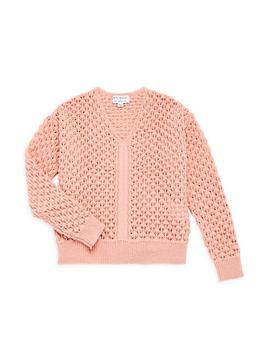 推荐Girl's V-Neck Knitted Sweater商品