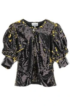 Ganni | Two Tone Sequin Top 3.9折