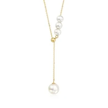 Ross-Simons | Ross-Simons 6-10mm Cultured Pearl Lariat Necklace in 14kt Yellow Gold,商家Premium Outlets,价格¥3270