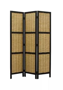 商品Duna Range | Cottage Style 3 Panel Room Divider with Willow Weaving, Black and Brown,商家Belk,价格¥3000图片