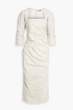 Ganni | Pleated crinkled cotton-poplin midi dress 2.5折×额外9.5折, 额外��九五折