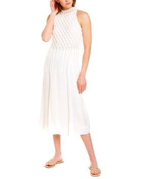 vince连衣裙, Vince | Vince Crochet Fringe Mixed Media Midi Dress商品图片 3.3折