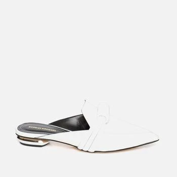 Nicholas Kirkwood | Nicholas Kirkwood Women's 18mm Beya Knot Leather Flat Mules - White 4折×额外8.3折, 额外八三折