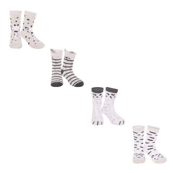 Mayoral | Animal socks pack of 4 in white melange grey and stripes,商家BAMBINIFASHION,价格¥125