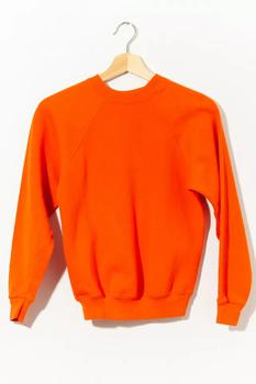 推荐Vintage 1980s Blank Orange Raglan Crewneck Sweatshirt商品