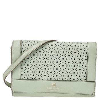 [二手商品] Kate Spade | Kate Spade Mint Green Leather Perforated Flap Shoulder Bag商品图片,5.6折