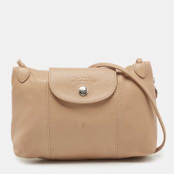 Longchamp Beige Leather Le Pliage Cuir Shoulder Bag product img