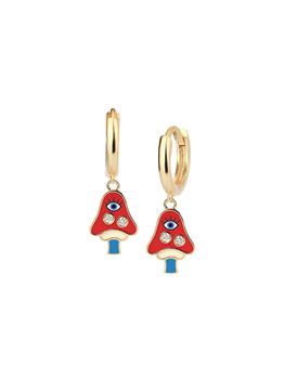 Gabi Rielle好不好, Gabi Rielle | Love In Bloom 14K Gold Vermeil & Enamel Lucky Mushroom Earrings商品图片 6折