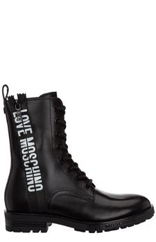 Moschino | Love Moschino Logo Print Combat Boots商品图片,6.7折
