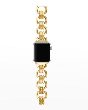 tory burch eleanor精选, Tory Burch | Eleanor Gold-Tone Stainless Steel Apple Watch Bracelet, 38-41mm商品图片 