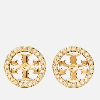 推荐Tory Burch Women's Pave Logo Circle-Stud Earrings - Tory Gold/Crystal商品
