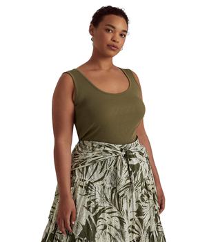 Ralph Lauren | Plus Size Stretch Cotton Tank Top商品图片,独家减免邮费