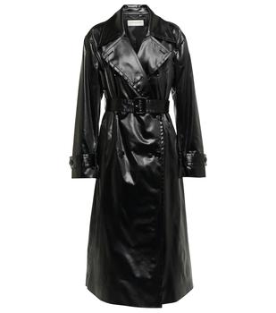 推荐Faux leather trench coat商品