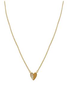 推荐14K Gold Plated Pave Half Heart Pendant Necklace商品