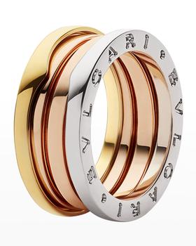 BVLGARI | B.Zero1 Tricolor Gold 3-Band Ring, Size 54商品图片,