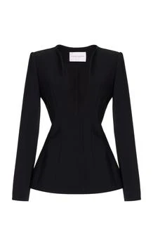 推荐Carolina Herrera - Plunging Blazer Jacket - Black - US 10 - Moda Operandi商品
