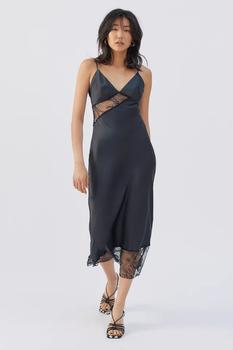 Urban Outfitters | UO Rose Satin Slip Dress商品图片,2.5折, 1件9.5折, 一件九五折