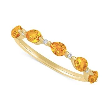 Macy's | Citrine (3/4 ct. t.w.) & Lab-Grown White Sapphire (1/20 ct. t.w.) Pear Ring in 14k Gold-Plated Sterling Silver (Also in Lab-Grown Pink Sapphire, Lab-Grown Blue Sapphire, & Lab-Grown Emerald),商家Macy's,价格¥524