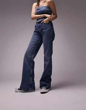 推荐Topshop 90's flare jean in mid blue商品