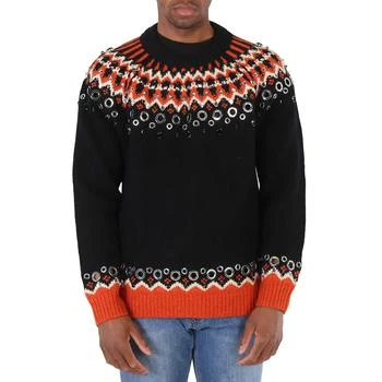 Burberry | Embellished Fair Isle Wool Sweater In Black 1.6折