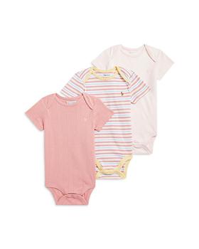 商品Ralph Lauren | Girls' Cotton Solid & Stripe Bodysuit, 3 Pack - Baby,商家Bloomingdale's,价格¥238图片
