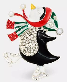 Holiday Lane | Pavé & Imitation Pearl Penguin Pin, Macy's Exclusive,商家Macy's,价格¥96