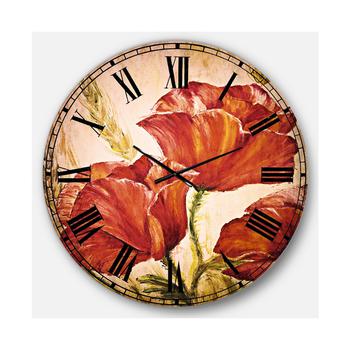 商品Designart | Floral Oversized Round Metal Wall Clock - 36 x 36,商家Macy's,价格¥1176图片