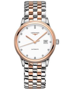 Longines | Longines Flagship Automatic White Diamond Dial Rose Gold Plated and Stainless Steel Unisex Watch L4.984.3.99.7商品图片,8折