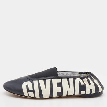 纪梵希鞋高跟鞋, [二手商品] Givenchy | Givenchy Black Leather Graphic Print Ballet Flats Size 39商品图片 8.2折, 满1件减$100, 满减