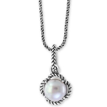 商品Effy | EFFY® Cultured Freshwater Pearl 18" Pendant Necklace (9mm) in Sterling Silver,商家Macy's,价格¥1213图片