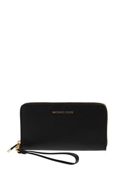 推荐MICHAEL KORS Large cross-grain leather smartphone wrist pouch商品