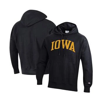 CHAMPION | Men's Black Iowa Hawkeyes Team Arch Reverse Weave Pullover Hoodie 独家减免邮费