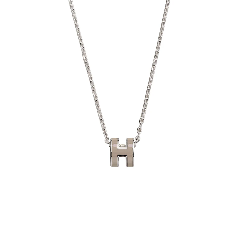 Hermes |  【现货】爱马仕 女士棕色漆面金属H形镀钯饰面迷你吊坠 H147992FP55,商家VP FRANCE,价格¥3523