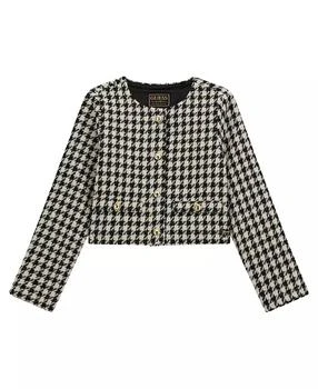 GUESS | Big Girls Long Sleeve Pied de Poule Blazer,商家Macy's,价格¥355