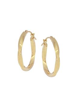 商品18K Yellow Gold Twisted Hoop Earrings,商家Saks OFF 5TH,价格¥1049图片