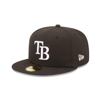 New Era | Men's Black Tampa Bay Rays Team Logo 59FIFTY Fitted Hat商品图片,7.3折