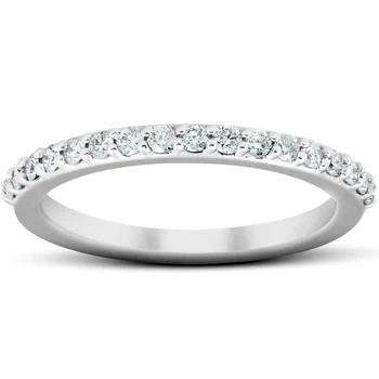 Pompeii3 | 1/4Ct Diamond Ring Matching Guard Engagement Band 14k White Gold,商家Premium Outlets,价格¥2112