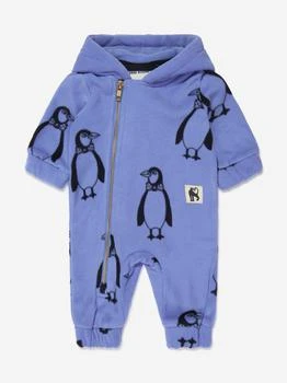 Mini Rodini | Baby Penguin Fleece Onesie in Blue 额外8折, 额外八折