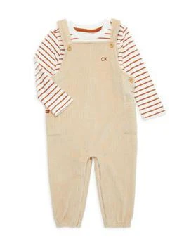 推荐Baby Girl’s 2-Piece Striped Tee & Overall Set商品