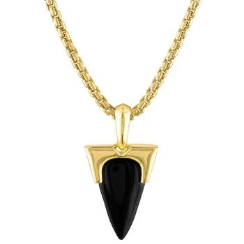 Bulova | Men's Icon Black Onyx Pendant Necklace in 14k Gold-Plated Sterling Silver, 24" + 2" extender,商家Macy's,价格¥3681