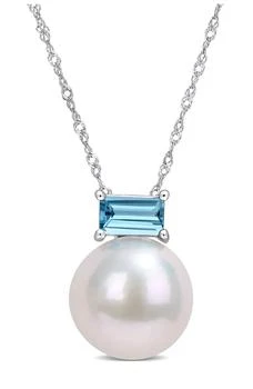 DELMAR | Freshwater Pearl Blue Topaz Pendant Necklace,商家Nordstrom Rack,价格¥1752