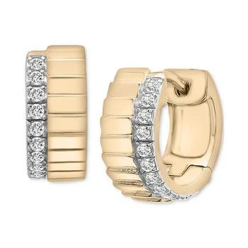 Audrey by Aurate | Diamond Edge Small Huggie Hoop Earrings (1/6 ct. t.w.) in Gold Vermeil, Created for Macy's,商家Macy's,价格¥4461