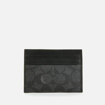 coach山茶花男包, Coach | Coach Men's Card Case In Signature Canvas - Charcoal/Black商品图片 额外8折, 额外八折
