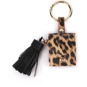 商品Iphoria | Leopard key chain airpod case in beige and black,商家BAMBINIFASHION,价格¥299图片