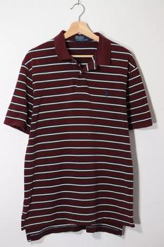 推荐Vintage Polo Ralph Lauren Striped Pique Polo Shirt商品