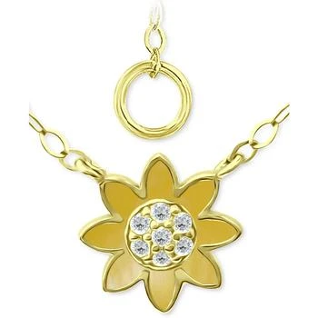 Giani Bernini | Cubic Zirconia Sunflower Pendant Necklace in 18k Gold-Plated Sterling Silver, 16" + 2" extender, Created for Macy's 4折×额外8折, 独家减免邮费, 额外八折