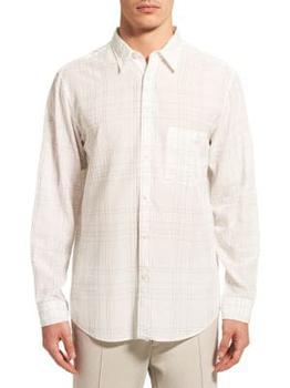 Theory | Noll Grid Patterned Long-Sleeve Shirt商品图片,3.9折