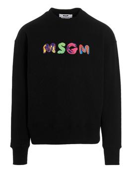 MSGM | MSGM Logo-Printed Crewneck Sweatshirt商品图片,6.2折