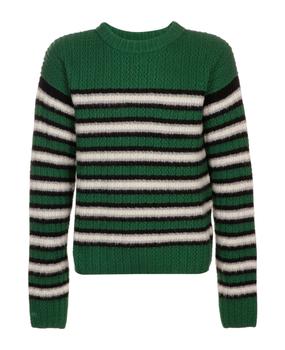 推荐Unisex Stripes Crew Neck Sweater Knit商品
