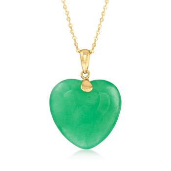 商品Canaria Fine Jewelry | Canaria Jade Heart Pendant Necklace in 10kt Yellow Gold,商家Premium Outlets,价格¥1002图片